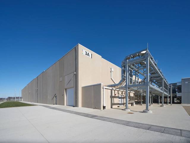 Electrical yard beside the building