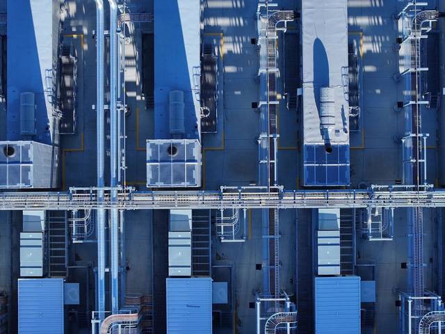 A generator yard from above