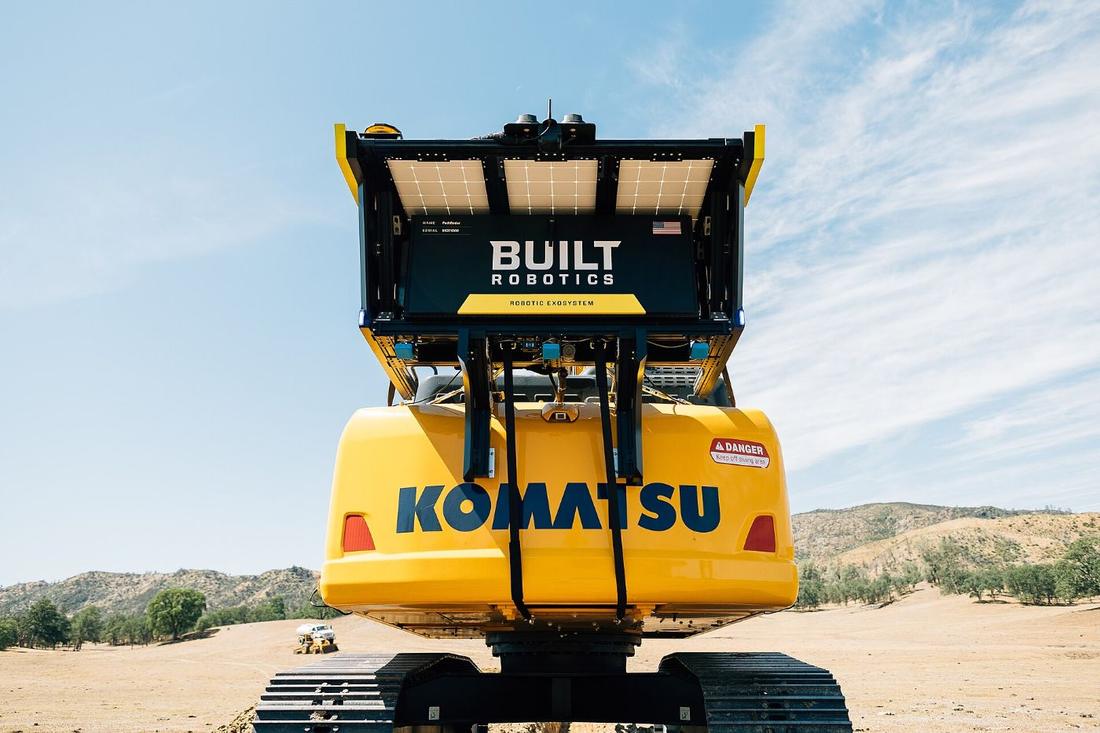 Built Robotics Exosystem on a Komatsu excavator.