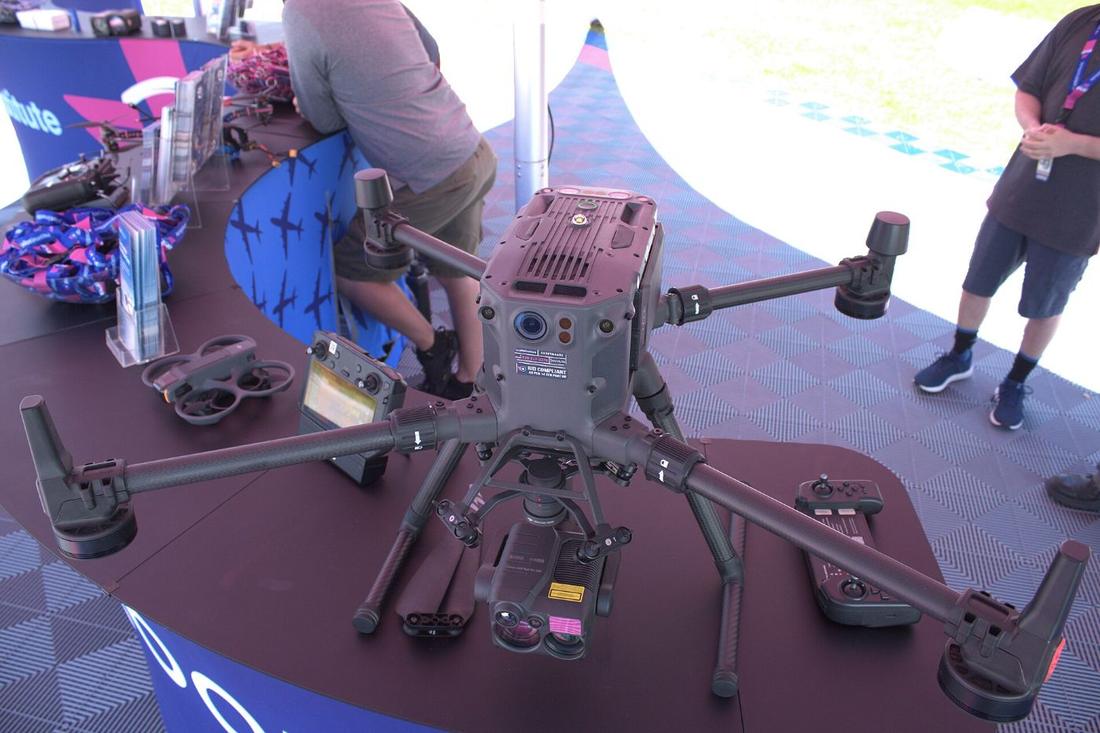 DJI Matrice 300 RTK on a display table. Where: Sun n Fun, Lakeland Linder International Airport, Florida