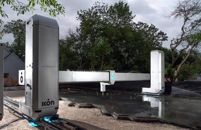 ICON gantry printer on a residential lot