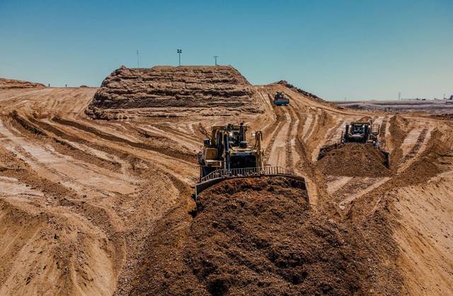 Dozers on a large earthwork site