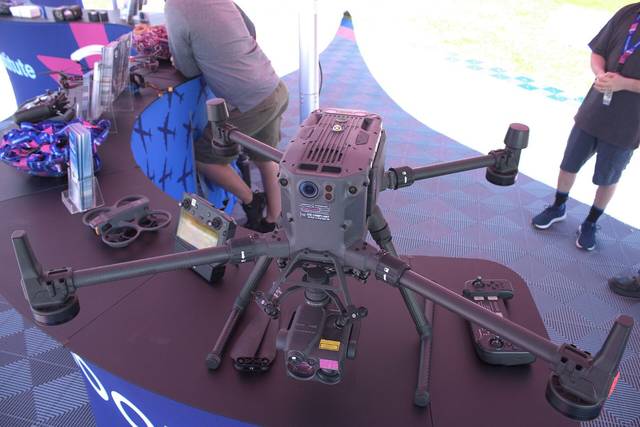 DJI Matrice 300 RTK on a display table.
